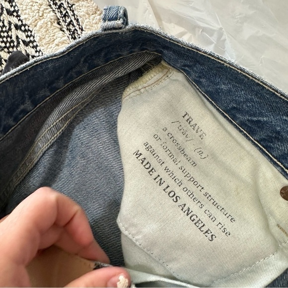 Trave Harper jeans time after time washed cropped straight raw hem distressed 28 - Picture 5 of 9